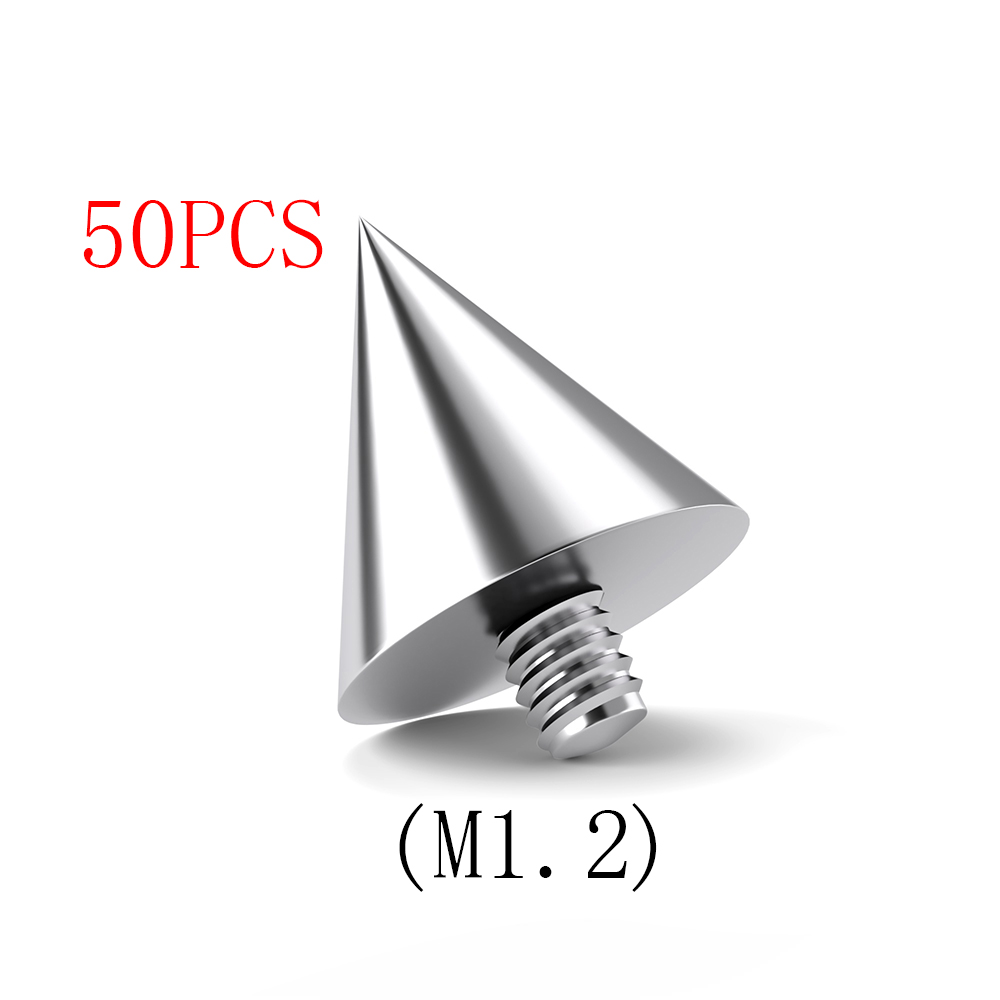 50 Uds G23 Piercing de titanio M0.9 M1.2 M1.6 accesorios de perno de oreja de rosca accesorios de anillo de nariz Piercing de ceja para el cuerpo