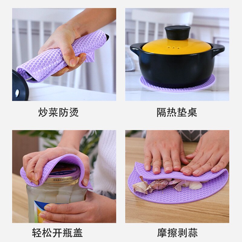 60/80cm Gauze Umbrella Food Cover Picnic Kitchen Anti Fly Mosquito Net Folded Meal Cover Tent Table Mesh Food Cover Kitchen Tool: 1pc Pad Purple