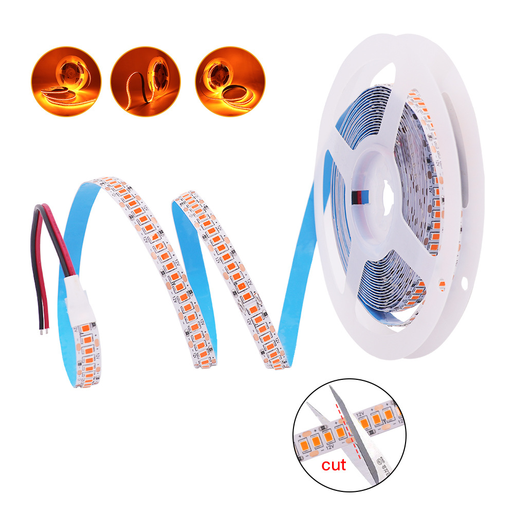 12V 24V 4mm 8mm 10mm naranja ámbar llama LED tira Flexible 1800k 1900k 240leds/m 120leds/m cinta Flexible suave 5M/rollo