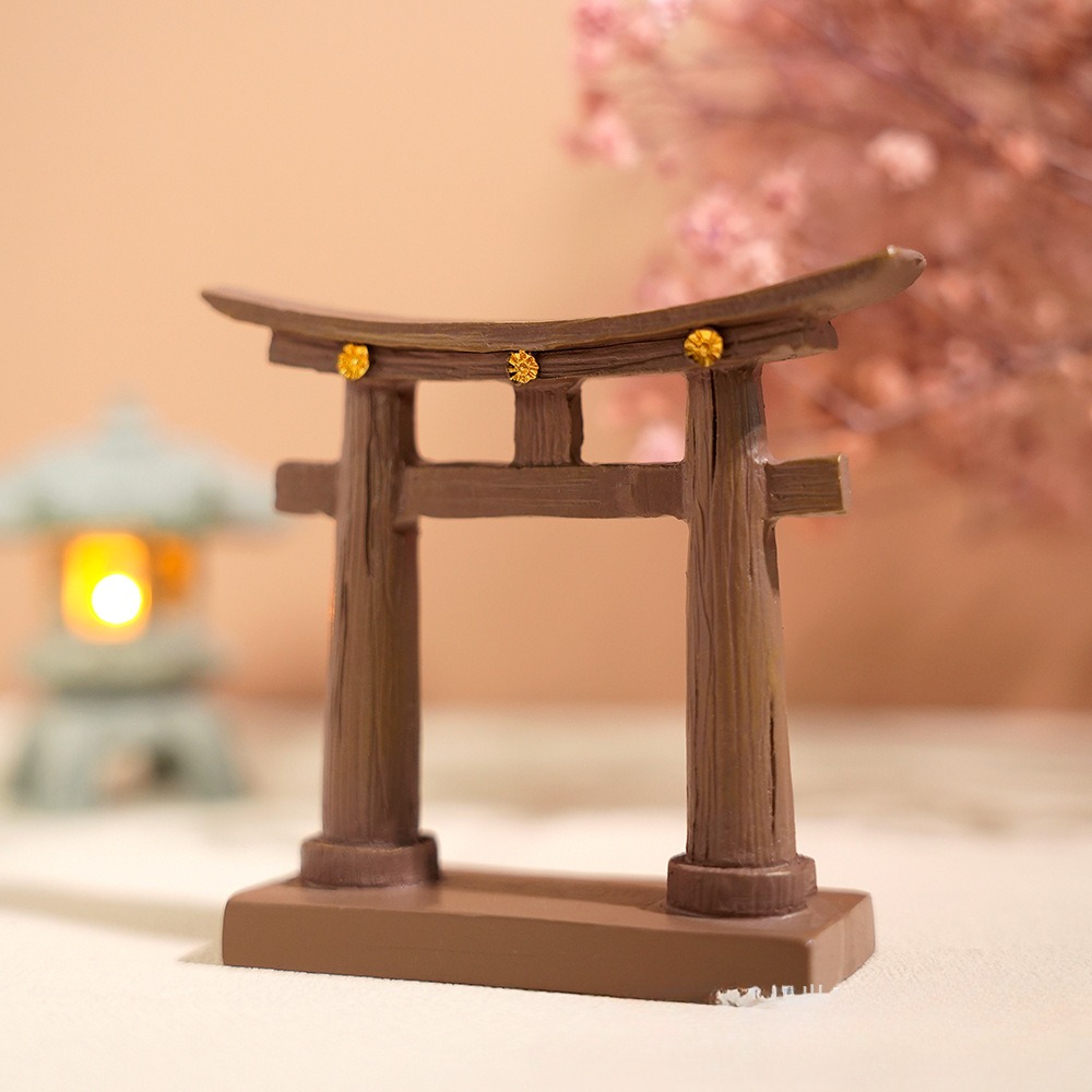 Puerta Torii en miniatura, templo japonés Shinto, jardín, Mini adorno arquitectónico asiático para casa, decoración de pecera, decoración china