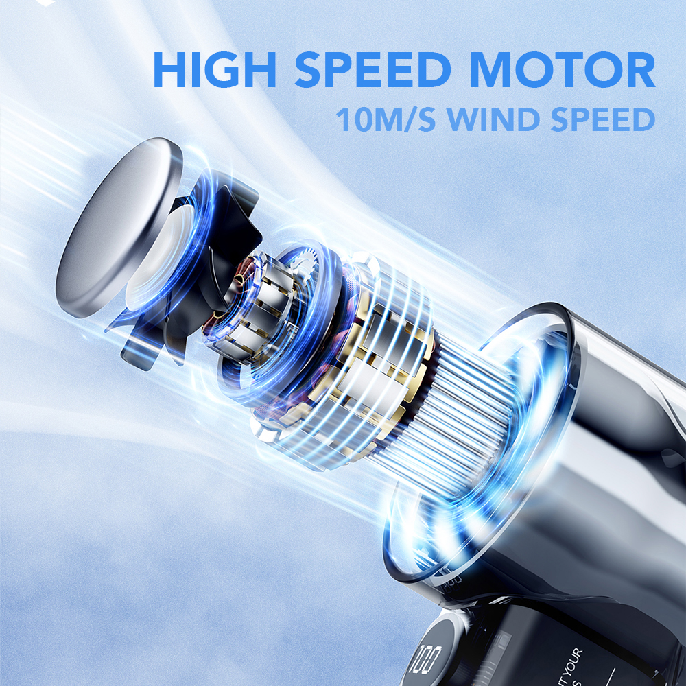 Portable 3000mAh Handheld Fan - 100-Speed Turbo Cooling, USB Rechargeable Mini Personal Fan for Travel, Camping & Outdoor Use