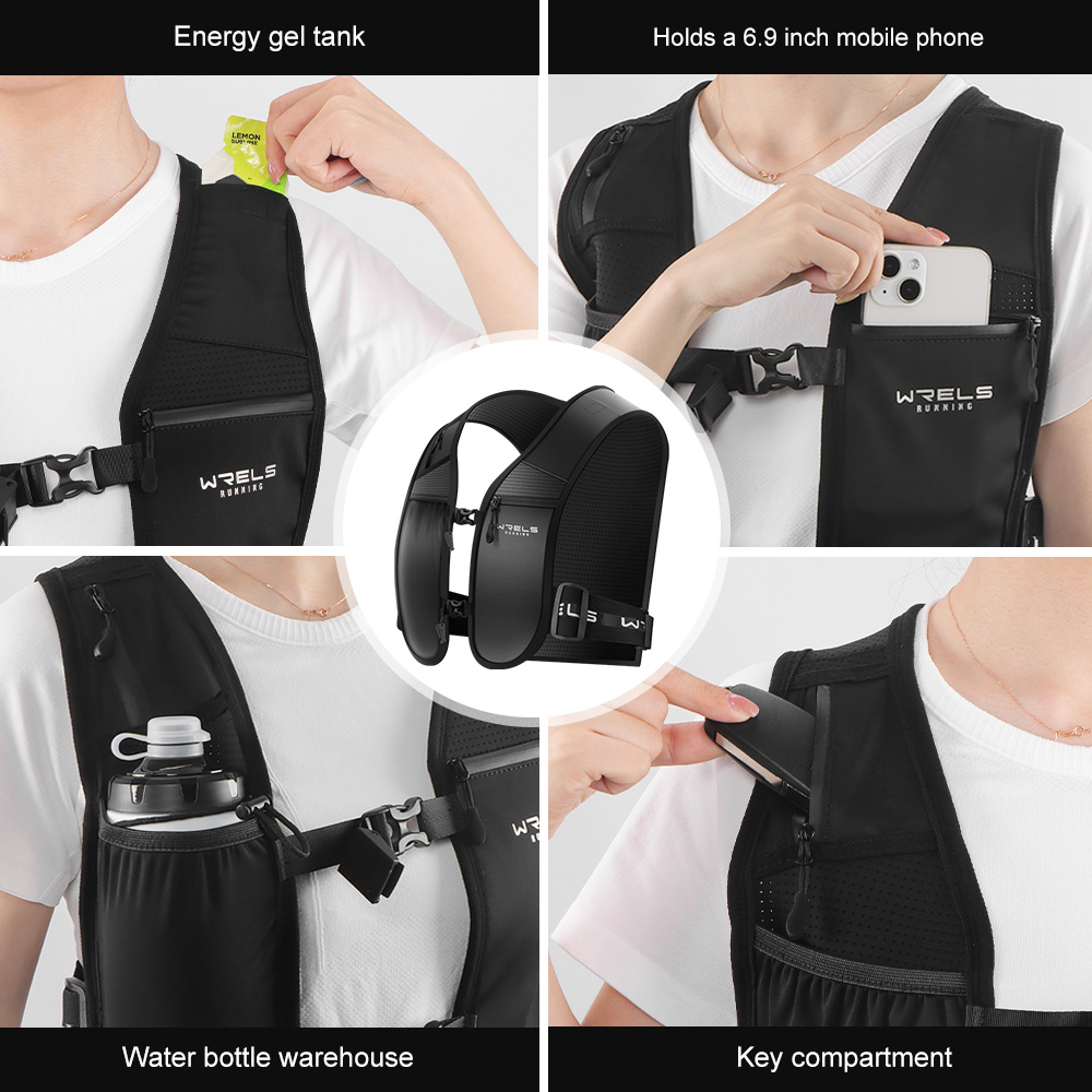 WRELS Running Hydration Vest Backpack Marathoner Running Race Hydration Lightweight Running Vest Hiking Bag Hydration Vest