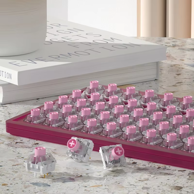 Kailh Box Silent Pink Switch Mechanical Keyboard Switch Office Waterproof and Dustproof Linear 3 Pins Switchs Swap Kit DIY
