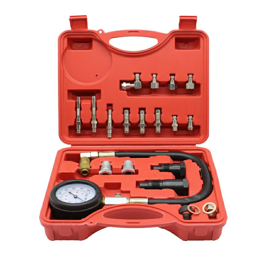 Diesel Engine Compression Cylinder Pressure Tester Gauge Kit 0-1000psi Tester Leakage Diagnostic Automotive Tool Compressometer