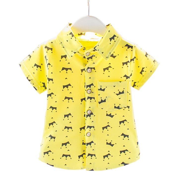 Camicie per camicette da bambino estive camicie Casual a maniche corte stelle stampate in cotone top per bambini vestiti per bambini