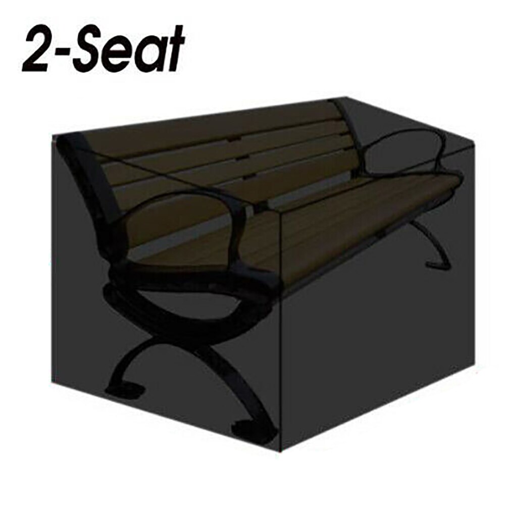 Multiple Specifications Available Garden Bench Dustproof Cover Waterproof Breathable Outdoor Bench Black Seat Cover: 2-seat