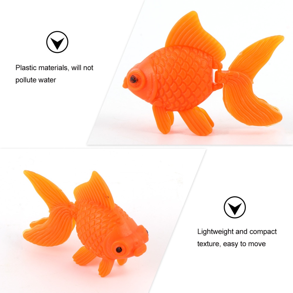 10 PCS Artificial Goldfish Realistic Floating Artificial Gold Fish Tropical Fish Model for Aquarium