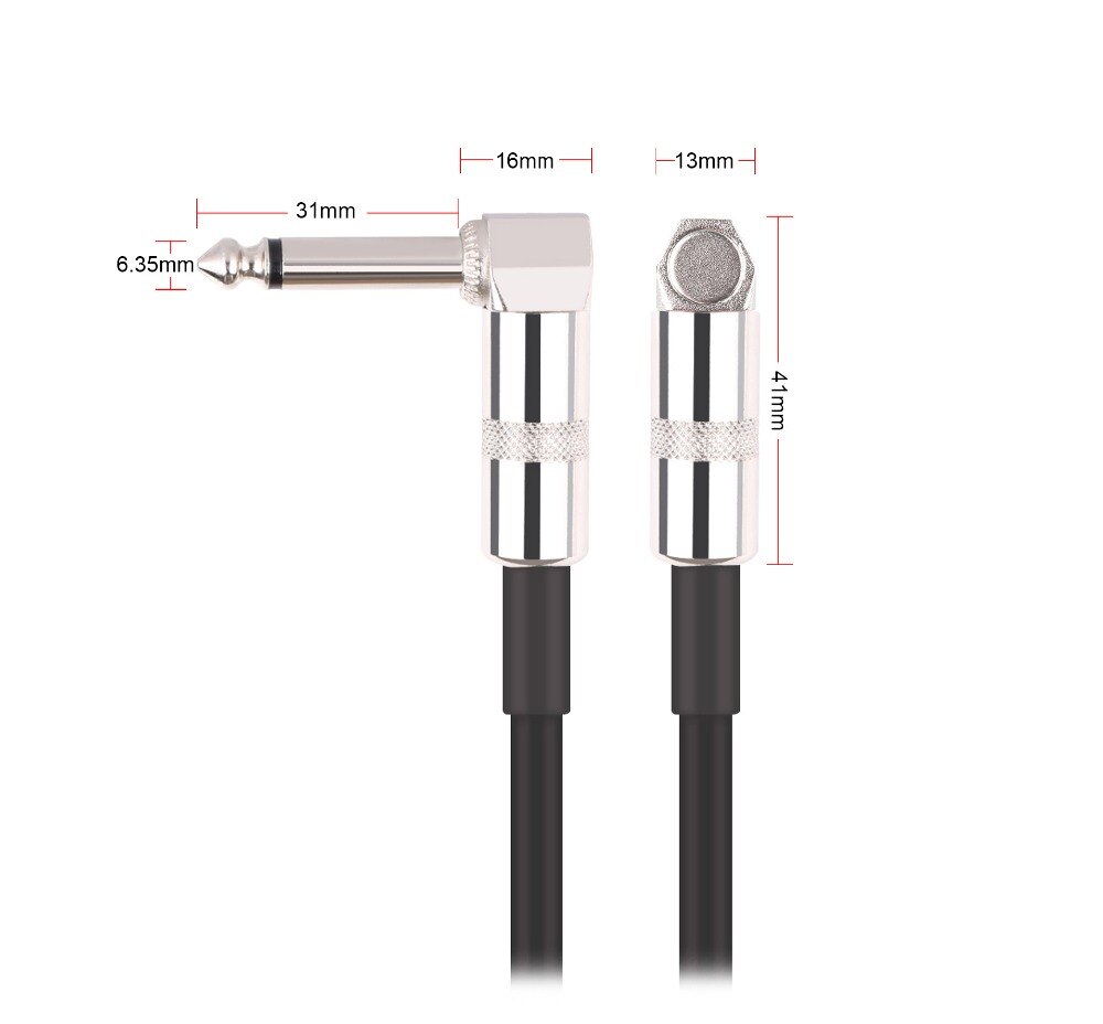 Donner Guitar Patch Pedal Cable 30/15cm Right Angle Guitar Effect Pedal Cables Cord Copper Wire Guitar Accessories