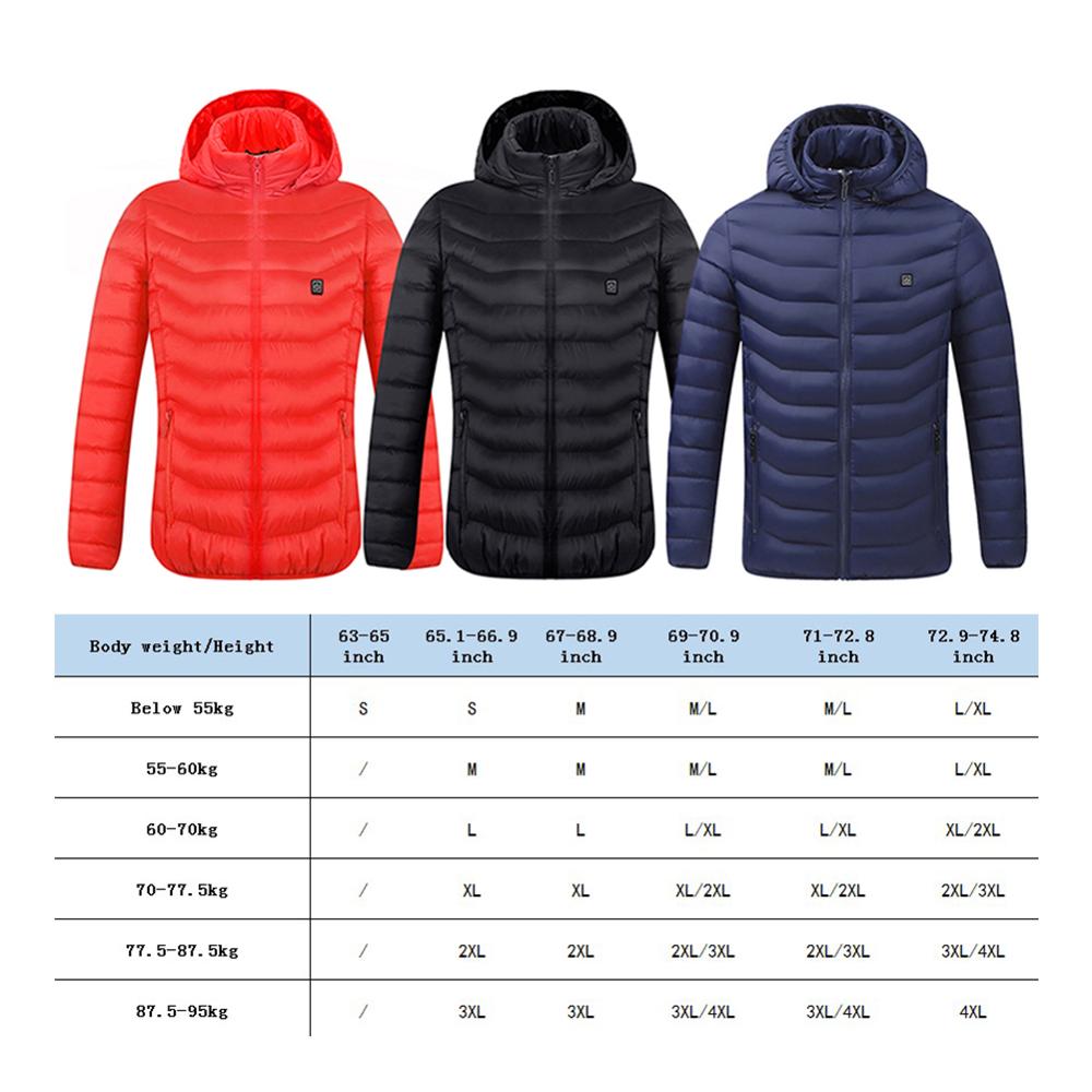 Chaqueta térmica de invierno para exteriores chaleco eléctrico calentador USB, ropa térmica de invierno, pluma, Camping, senderismo, chaqueta térmica cálida para esquiar