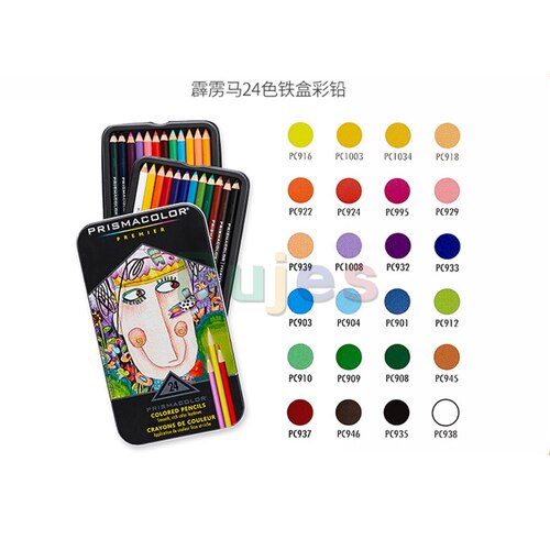 Usa prismacolor farveblyanter 48 72 150 farve blød kerne farve lys kunst studerende fyld farve artist graffiti olieagtige farvesæt: 24 farver