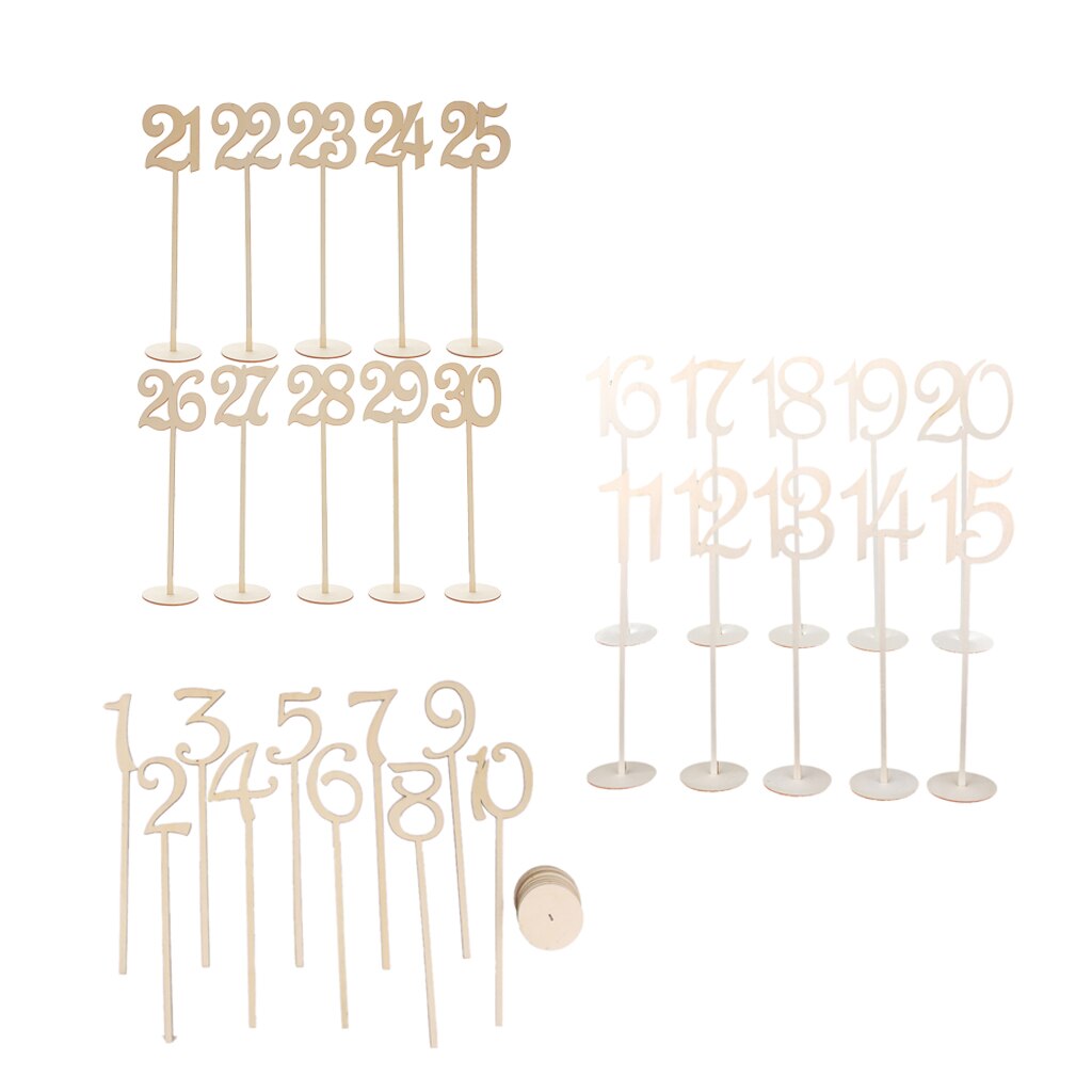 30 Stuks Houten 1- 30 Tafel Nummer Borden Wedding Party Home Decoration