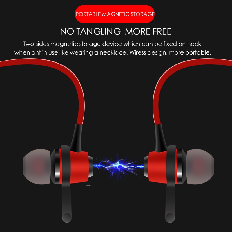 Magic music draadloze bluetooth oordopjes nekband waterdichte sport stereo hoofdtelefoon met microfoon voor telefoon