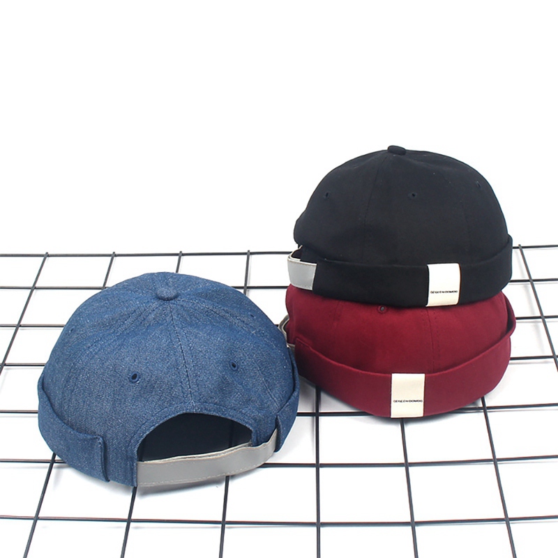 Mode Katoen Brimless Hoed Retro Rolde Manchet Beanie Hoed Straat Trend Casual Mannen Vrouwen Cap Unisex Cap
