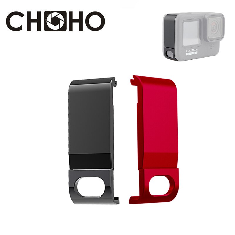 Voor Gopro 9 Oplaadbare Side Cover Aluminium Case Vervangende Batterij Deksel Deur Cover Voor Go Pro Hero9 Zwarte Accessoires