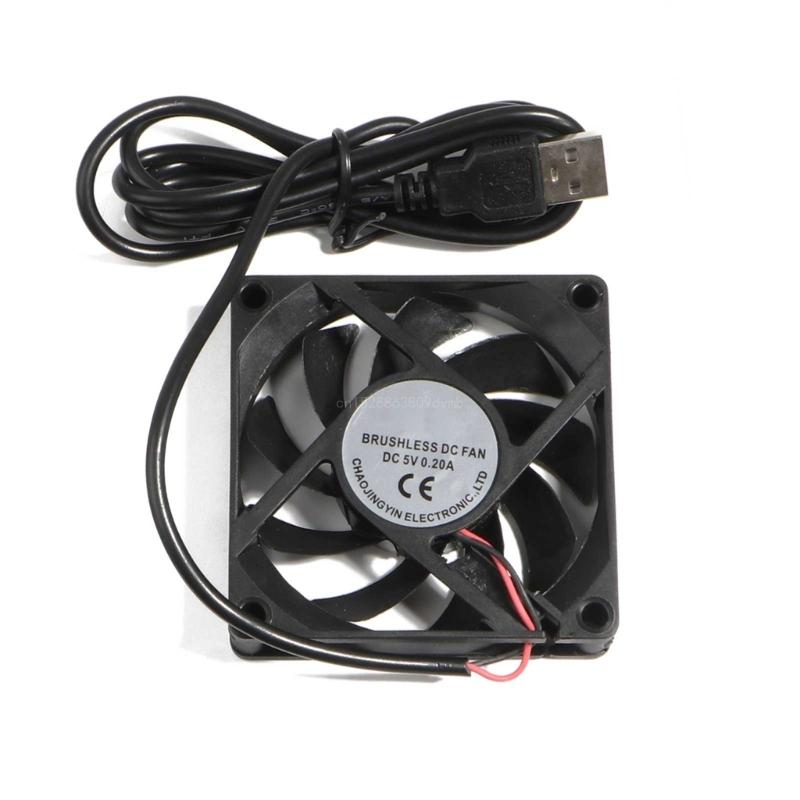 70mm Fan 7025 7015 7010 DC 5V USB Connector Quiet Cooling Fan for DIY Cooling Router Game TV Box Power Supply: Gold
