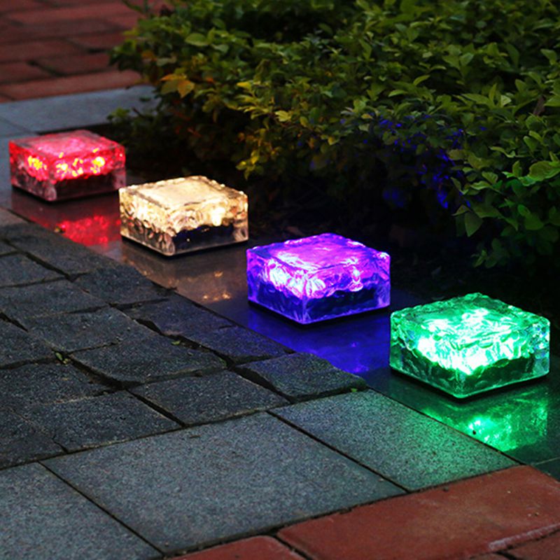 Solar Light Solar Ice Cube Licht Baksteen Rock Licht Frosted Glas Landschap Outdoor Decoratie Tuin Straat Licht