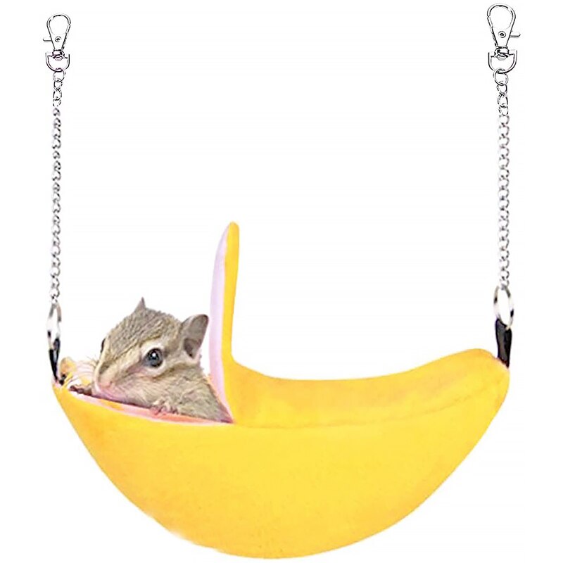 Hamaca de hámster de algodón con forma de nido de plátano, hamaca, litera, casa de juguete, jaula para planeador de azúcar, hámster, Animal PEQUEÑO, suministros para mascotas y pájaros