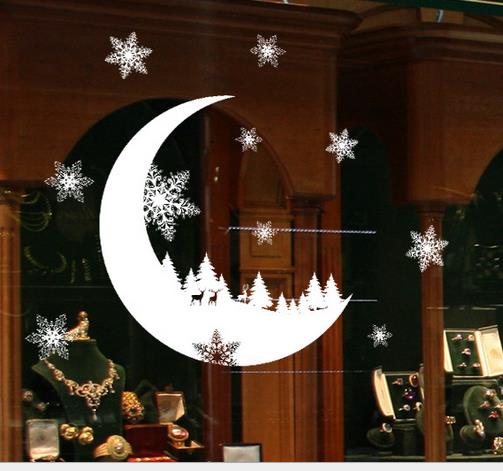 Christmas stickers wall stickers Christmas Wall Window Stickers snowflake Christmas decorations: B