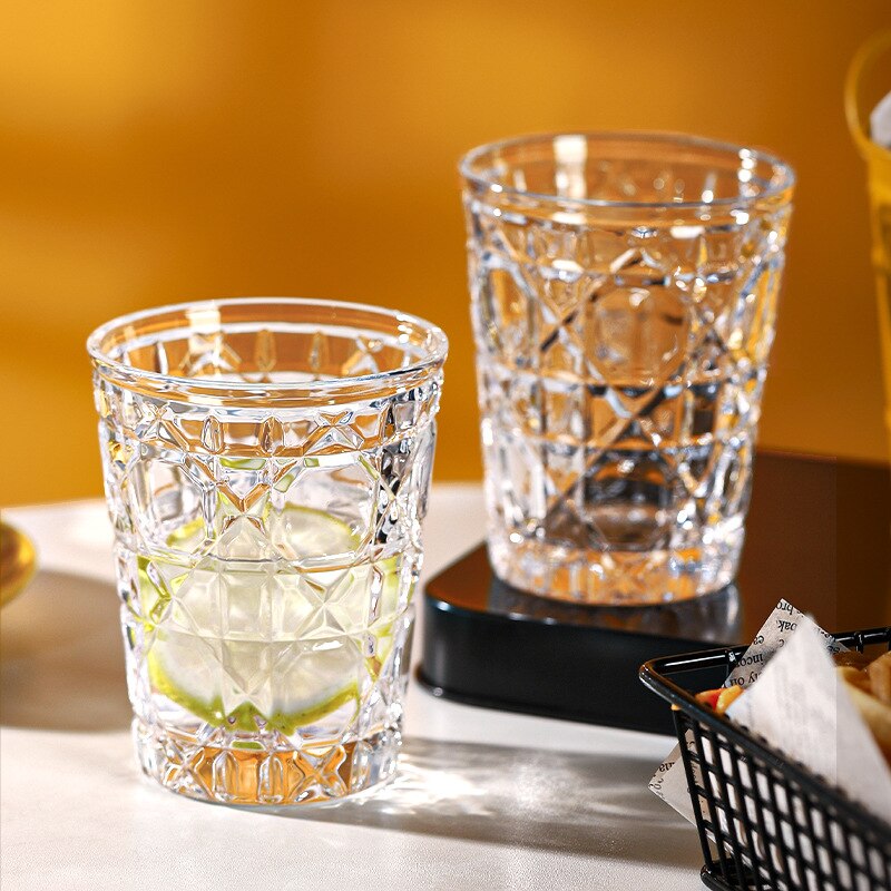Diamond Whiskey Glass Beer Glass Water Glass Crystal Cut Glass Ins European Style Glass Luxury Simple Coffee Crystal Glass