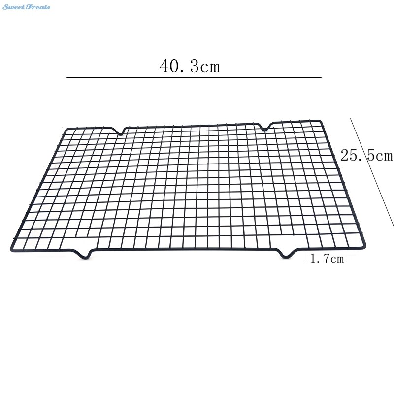 Nonstick Metall Kuchen Kühlung Gestell Netto Kekse Kekse Brot Muffins Trocknen Stand Kühler Halfter Küche Backen Werkzeuge 25*40cm