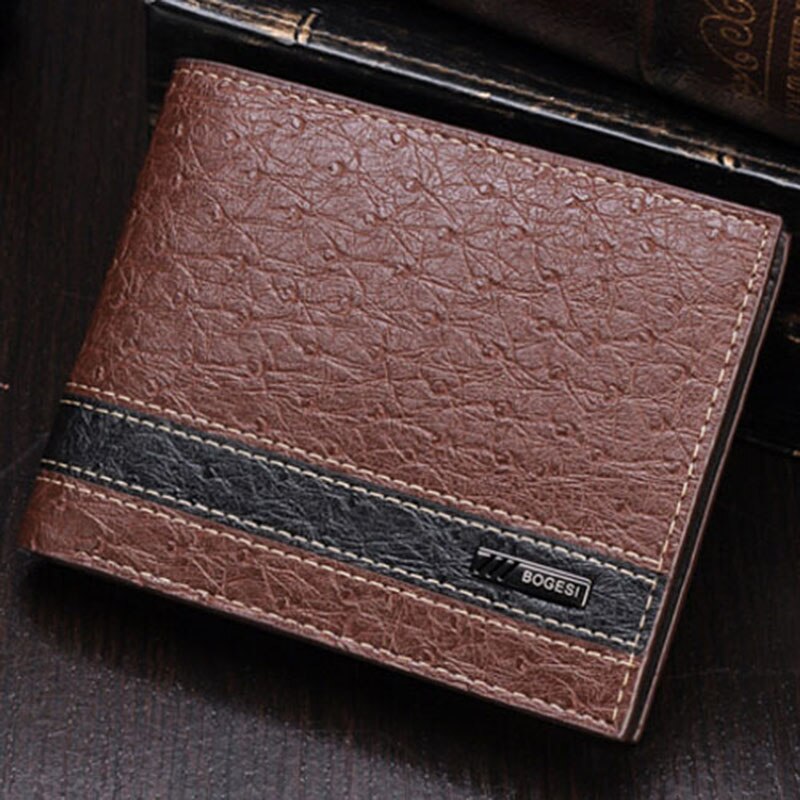 Retro Men's Wallet Business ID Card Holders Purse Small Leather Cards Wallets Short Bifold Wallet for Men Slim Purses Male: G Coffee