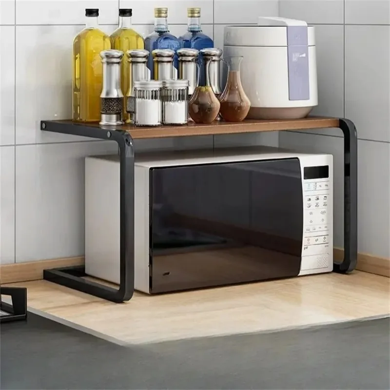 1 pc Kitchen Shelf Countertop Storage Rack Double-Layer Oven Microwave Oven Shelf Desktop Storage Rack Kitchen Baker's Rack