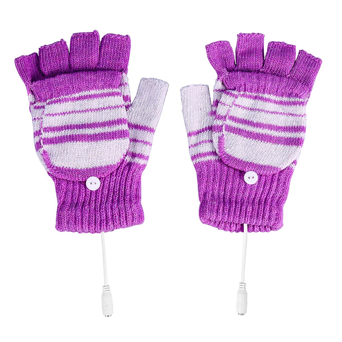 Gant chauffe-main électrique USB 1 paire | Offre spéciale, gants chauffants USB, pour l'hiver: VIOLET