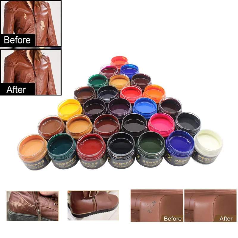 30ml cuir peinture chaussure crème coloration pour sac canapé siège de voiture rayure coloré cuir colorant réparation restauration changement de couleur peinture