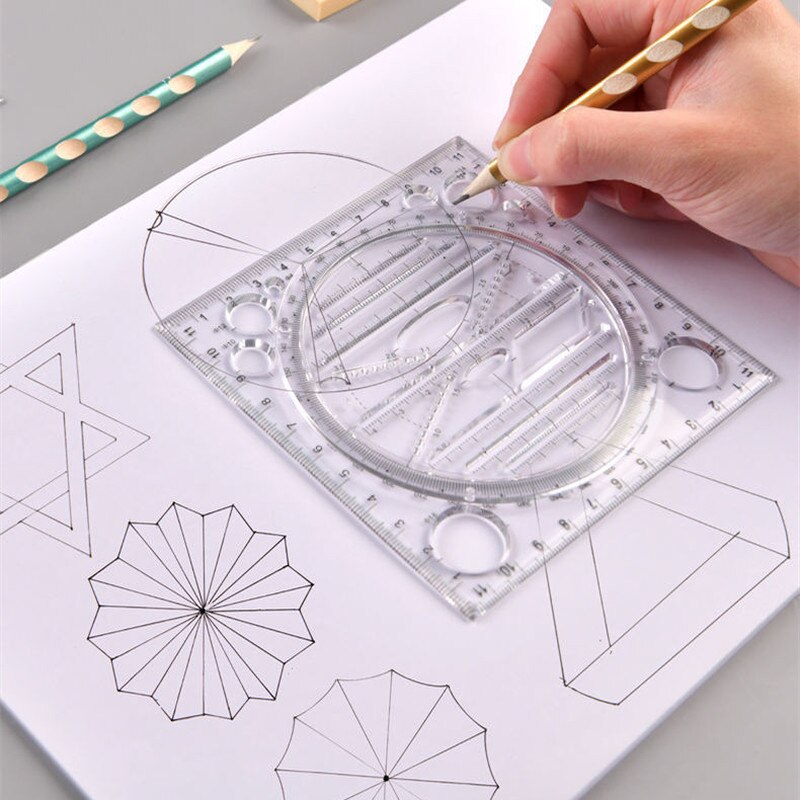 Ruler Set Solid Geometry Ellipse Drawing Icon Ruler Measurement Multifunctional Drawing Construction Architect Tool