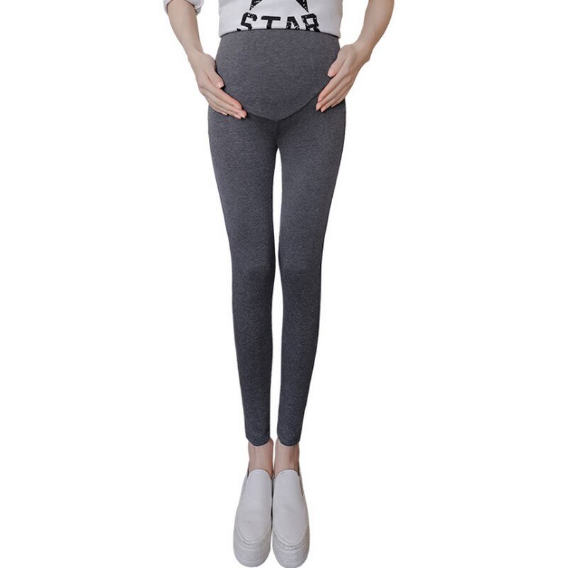 Maternity Pants Comfortable Elastic Casual Maternity Trousers Solid Color Thin Trousers Pregnant Capris Britches Knitted Legging