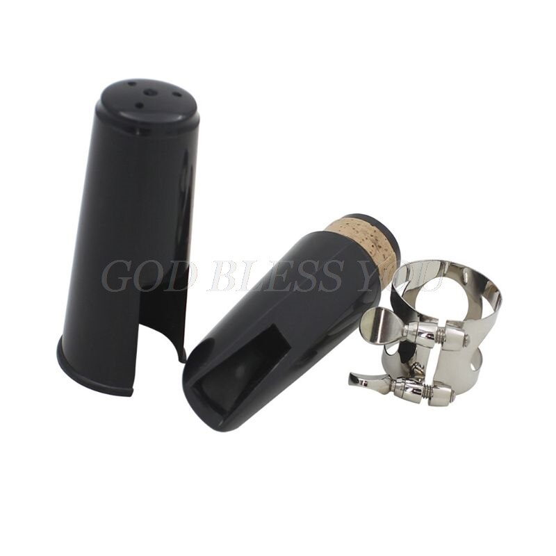 Kit de boquilla de clarinete con ligadura, una caña y tapa de plástico, color negro,
