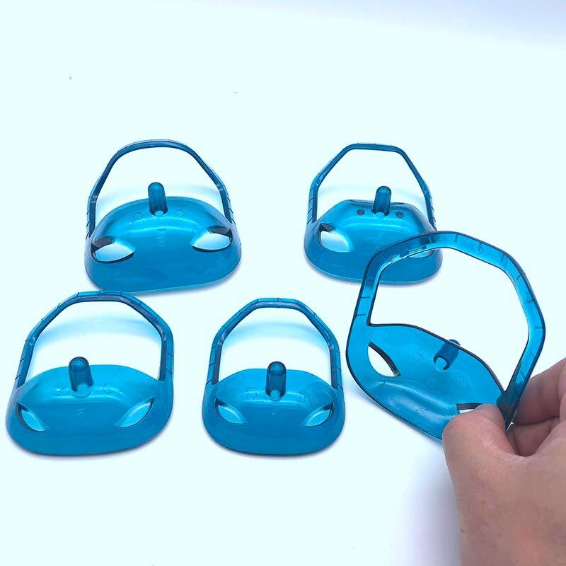 5Pcs/Set Symmetric Cut Goatee Neck Line Mustache Grooming Beard Styling Care Beard Shaping Shaving Tools-Clear Blue