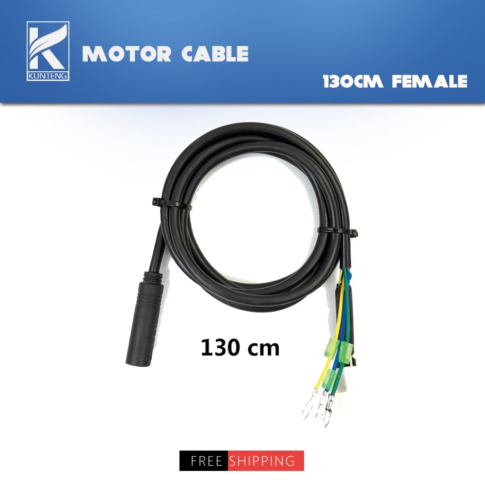Ebike Julet Waterproof Cable 9 Pin e Bike Conversion Line Extension Adapte Cable 250W/350W/500W For Electric Bike Conversion Kit: 130cm Female