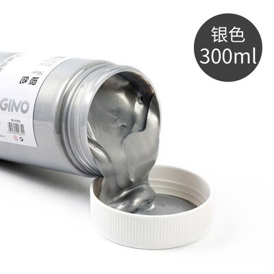 300 500ml Golden Acrylic Paint Metal Paint Wood Paint Quick-drying Waterproof Furniture Statue Wall Painting Hand-painted Paint: 300ml silver