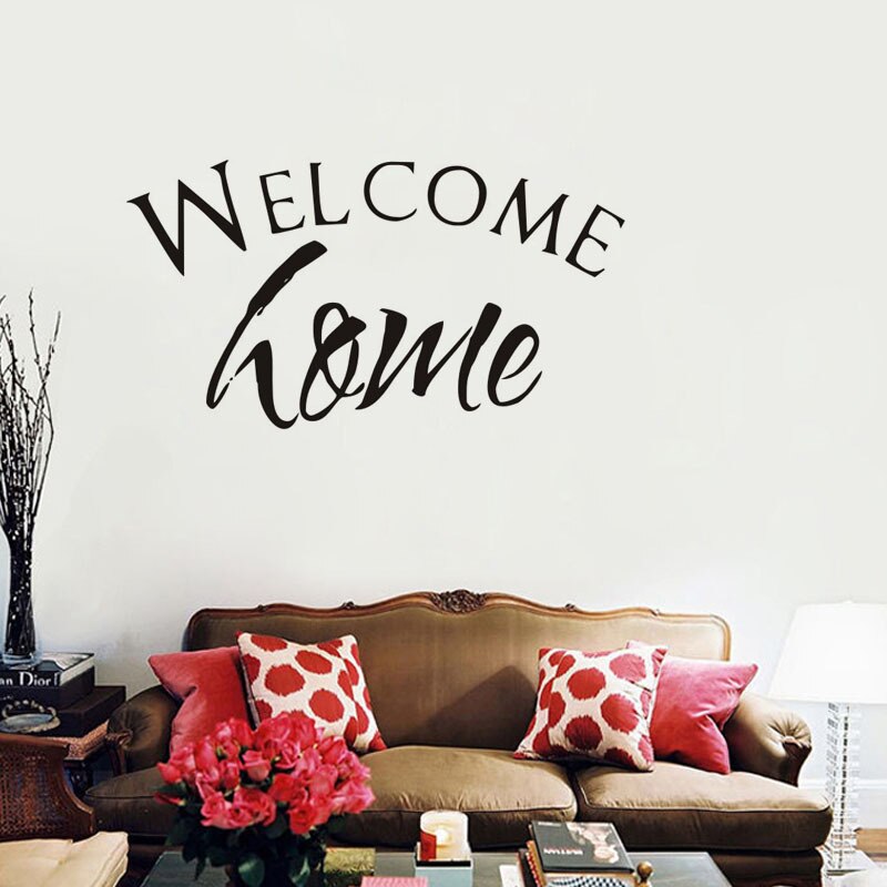 Welcome Home Quotes Wall Stickers Room Decoration Bedroom Living Room Home Decor Removable PVC Art Sticker Mural