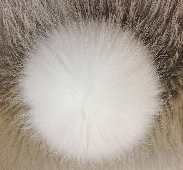 DANKEYISI 5 uds DIY pompones Piel de mapache 13-14cm piel Pom gorro de punto gorros bufandas de llavero de piel Real pompones Bola de piel: 11