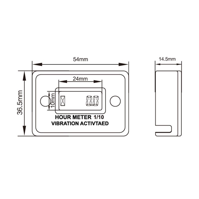 Vibration Hour Meter with Battery Timer with Induction Portable Motorcycle Digital Meter Jet Ski Timer Accumulator