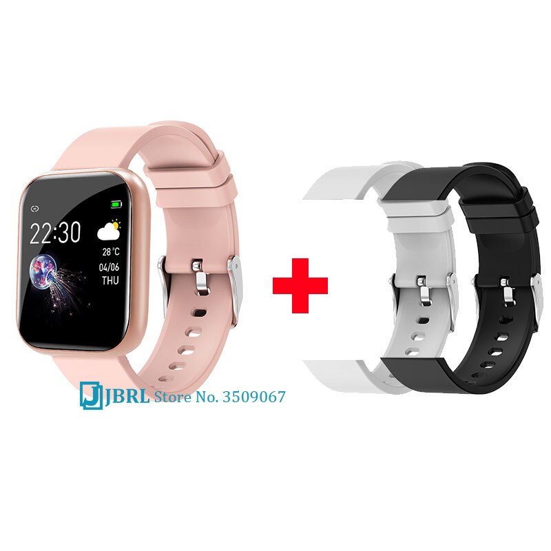 Full touch digitalt ur kvinder sport mænd ure elektronisk led mand dame armbåndsur til kvinder mænd ur kvinde armbåndsure: Pink tilføjelsesrem 3