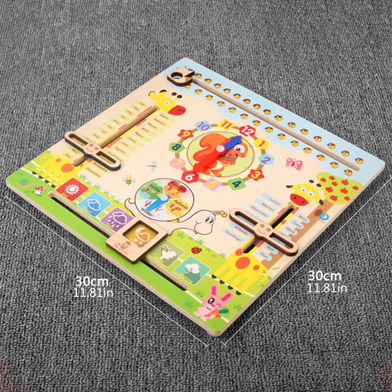 Educatief Speelgoed Voor 3 Jaar Oud, Leren Klok Voor Kinderen, Alle Ongeveer Vandaag Board, onderwijs Tijd Maandelijkse Kalender, Houten Speelgoed Mon