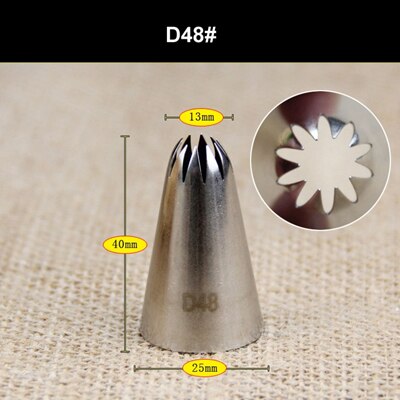 Medium Bloem Tips Rvs Icing Piping Nozzles Cake Decorating Pastry Tip Sets Cupcake Gereedschap Bakvormen: D48