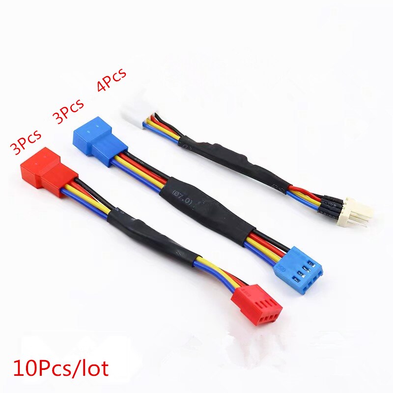 10 sztuk/partia rezystor wentylatora kabel 3 / 4 Pin męski na 3 / 4Pin złącze żeńskie zmniejszyć PC CPU wentylator prędkości hałas rezystor spowolnić kabel: 10Pcs 4p mix 334