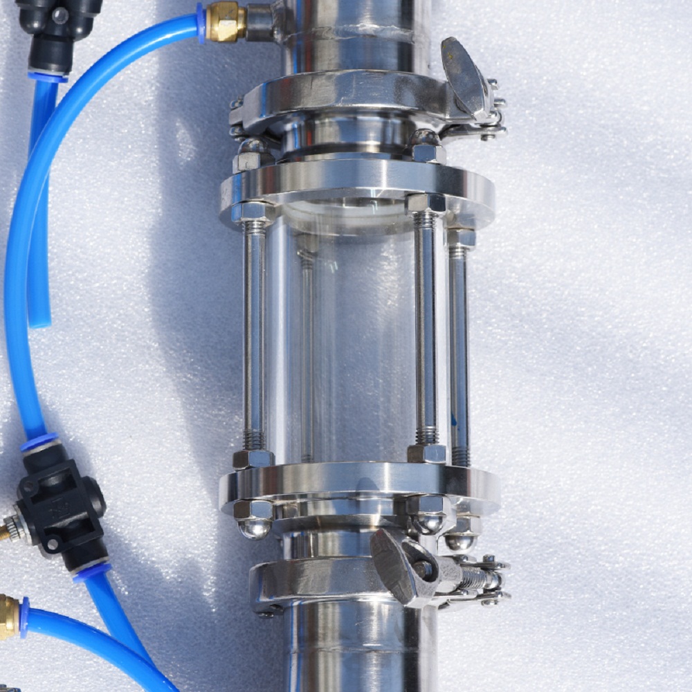Sanitary fast-fitting sight glass 304sus clamp type glass sight glass flange direct-through quick-connect pipe sight glass
