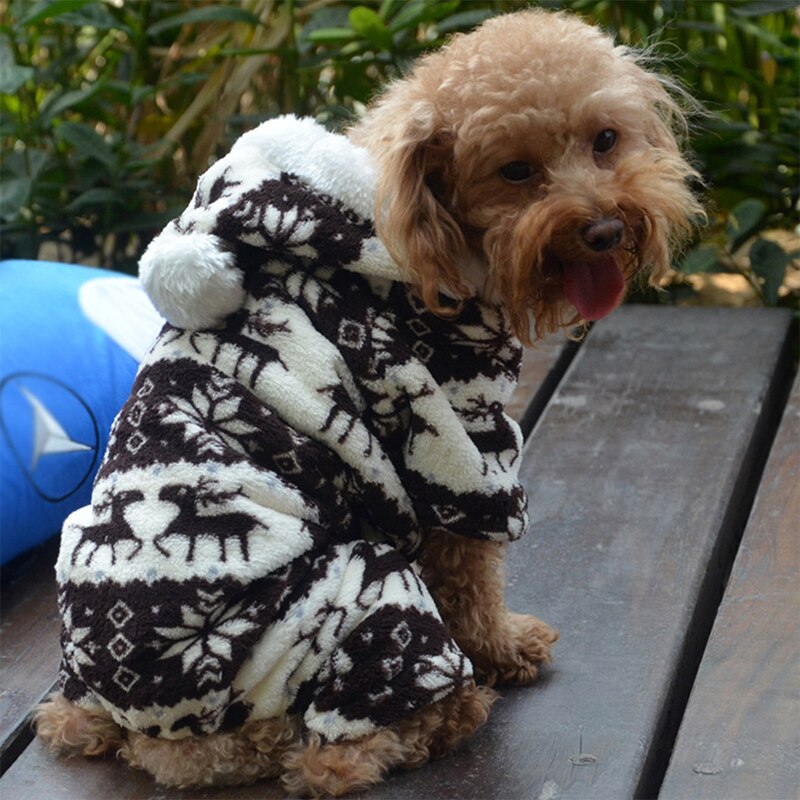 Inverno quente macio hoodie macacão casaco roupas traje para cachorro de estimação cachorro quente bonito
