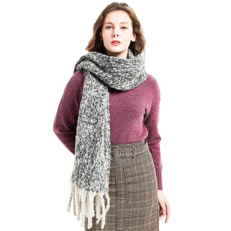 Gros sable gland pince fleur couleur correspondant écharpe châle épaississement écharpe écharpe femmes hiver Sjaals Voor Dames femmes écharpe