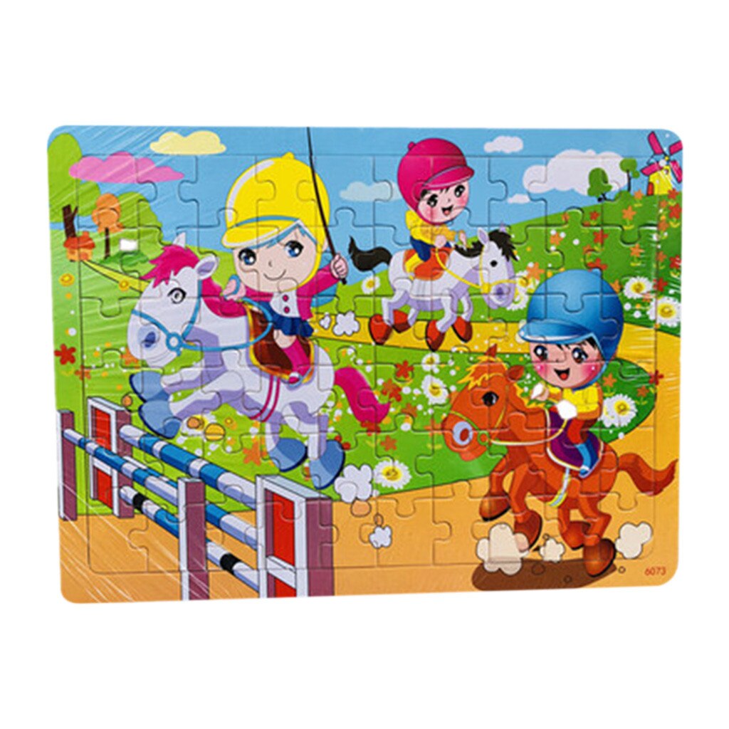 60 Piece Colorful Cartoon Puzzle Children Educational Toys Wooden Baby Kids Training Toy 5.15: I