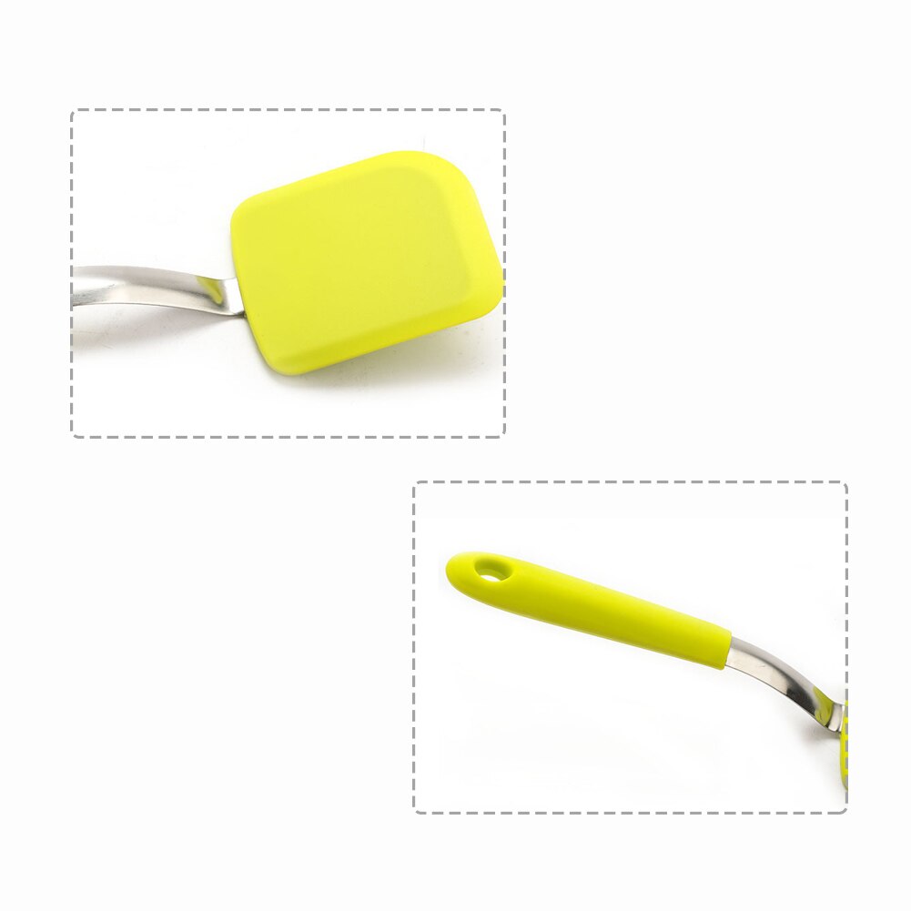 Cooking Green Heat Resistant Long Handle Utensils Silicone Fried With Hole Turners Shovel Steak Non-stick Kitchen Easy Clean