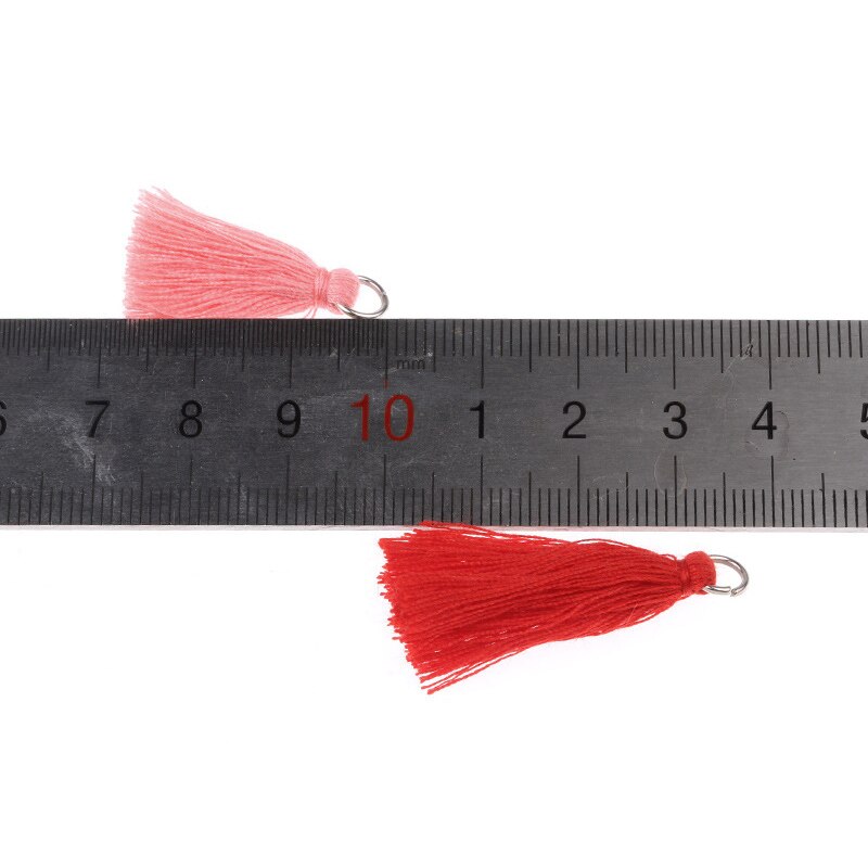 50-200 pçs fio de algodão metal pendurado anel pequeno borla guarnição pingente diy artesanato jóias brincos decoração materiais franja guarnição