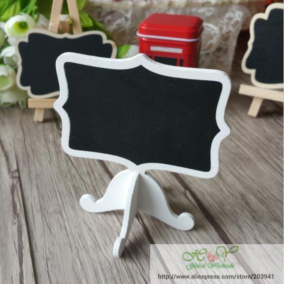 40 Stks/partij Twee-Kleur Rand Mini Schoolbord Decoratie Bruiloft Bericht Schoolbord: White