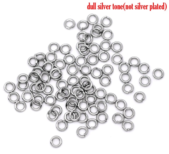 DoreenBeads 500 Stainless Steel Open Jump Rings 4mm Dia. Findings (B10268)