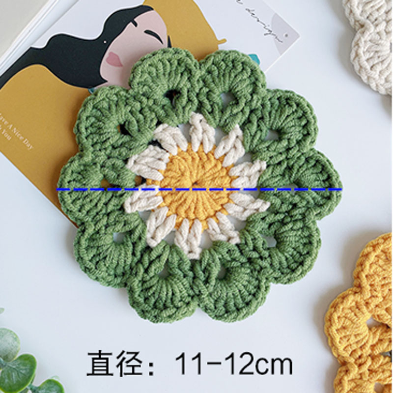 Kit de ganchillo de posavasos hecho a mano para principiantes, paquete de Material de costura de flores, tejido a mano para niños, adultos, amantes del ganchillo